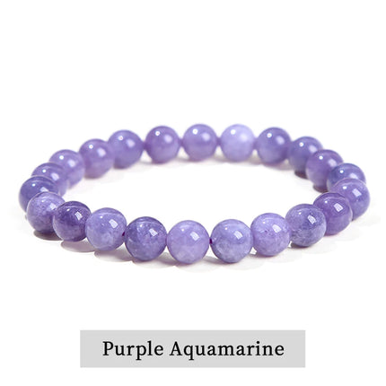 JD Natural Stone Beads Bracelet Amethyst Tiger Eye Crystal Quartz Agate Gem Beads Bangles Women Men Reiki Healling Jewelry Gift