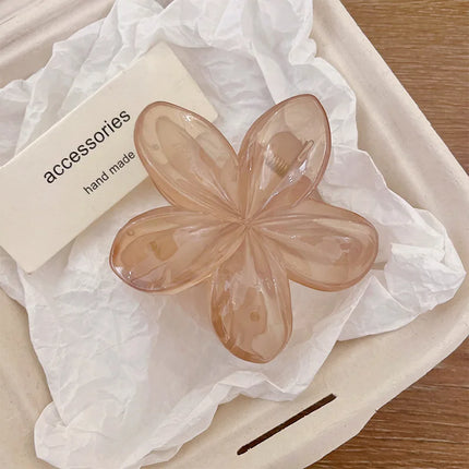Korean Hawaiian Gradient Flower Hair Claw Clip For Women Girl Fashion Plastic Non-Slip Hold Hairpin Barrette Hair Accessories