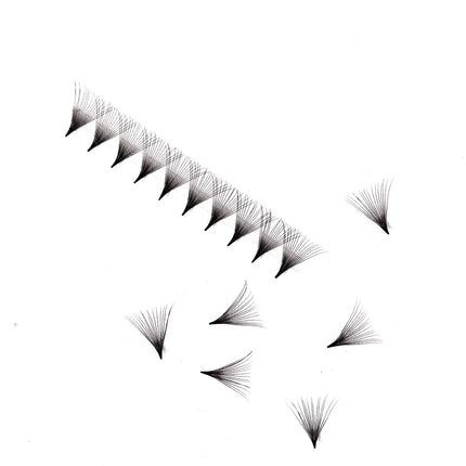 AGUUD 10 trays/lot Korea premade russian volume lashes super fans needle pointy stem narrow base promade fans eyelash extensions