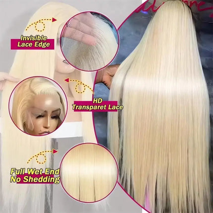Blonde 613 Lace Frontal Wigs 4x4 Glosure Bone Straight 13X4 Lace Front Wigs 13X6 Human Hair Closure Wigs For Women 200 Density