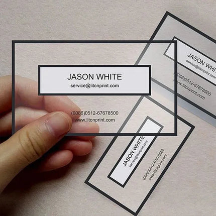 20-500PCS Custom Transparent PVC Business Card Colorful Printing Personalized LOGO Text Thank You Card Free DESIGN 0.38mm
