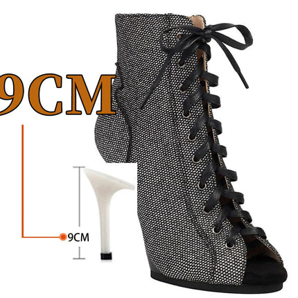 2023 New Fashion Women Heels  Lace-up Boot Stilettos Jazz Dance Lady Shoes For Latin Dancing Outdoor Sexy Stilettos Plus Size