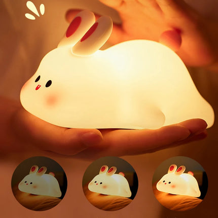 Baby Silicone Capybara Night Lights Portable USB Rechargeable Animal Touch Control Lamp Timing Function For Room Decor Funny Toy