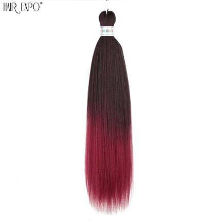 26Inch Easy Braids Hair Synthetic Colourful Pre Stretched Braiding Hair Extensions Jumbo Braids Ombre Yaki Long Straight Hair