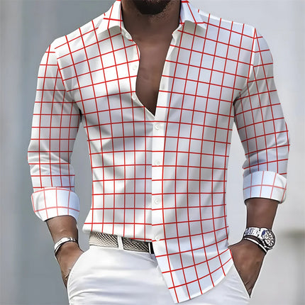 2026 New Men's Striped Long-Sleeved Shirt - Stylish, Business Casual, and Comfortable Men's Top, Suitable for Various Occasions.