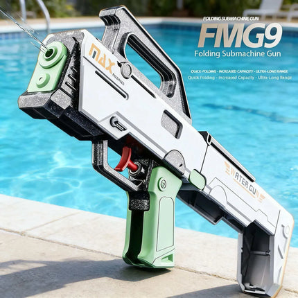 New FMG9 Folding Submachine Water Gun Summer Prank Toy Mini Tactical Water Sprayer Pool Beach Water Fight Shooting Toys