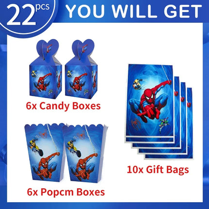 Spiderman Birthday Decor Superhero Theme Spider Birthday Party Decorations Paper Napkins Background Balloons Kids Party Supplies
