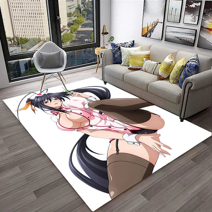 High School DxD Sexy Girl Cartoon 3D Carpet Rug for Home Living Room Bedroom Sofa Doormat Decor, Kids Area Rug Non-slip Floor Mat