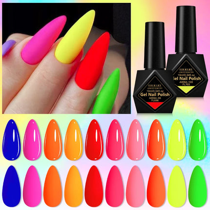 10pcs 10ml Gel Nail Polish Set HEMA TPO Free Red Coffee Brown Semi Permanent Soak Off UV Gel Varnish For Winter Nail Supplies
