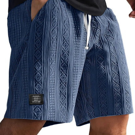 Men's Jacquard Casual Shorts Summer Harajuku Solid Sweatpants Fashion Men Short Pants Retro Men Clothes Roupas Streetwear New