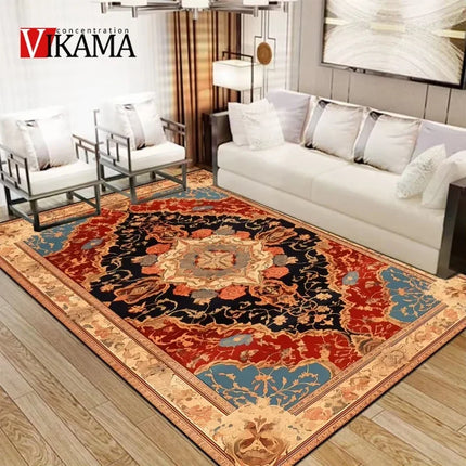 VIKAMA Persian Luxury Crystal Velvet Red Carpet Living Room Large Size Rug Non-slip Home Decoration Bedroom Lounge Rug