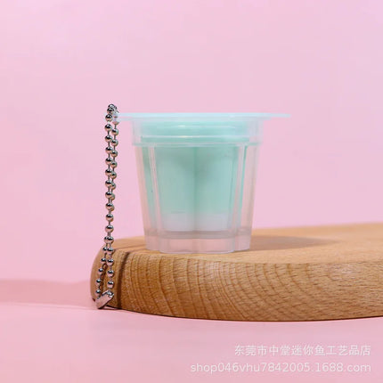 jelly Macaron pudding keychain Knead the stress-relieving jelly pendant to make it soft and simulate the snack bag pendant