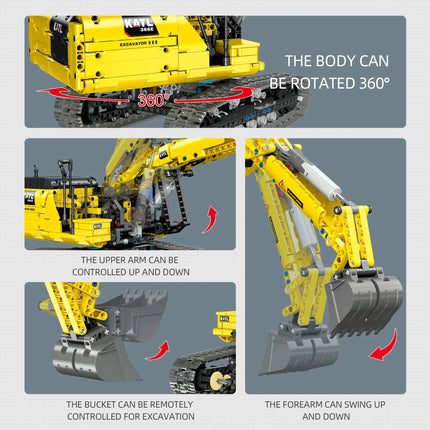 1:20 RC Excavator Building Blocks Remote Control Construction Vehicle Engineering Machinery STEM Toy Gift for Boys Adults