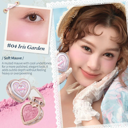 Flower Knows Bunny Garden Collection Embossed Blush Palette Long Lasting Waterproof Face Blusher Powder Matte Finish