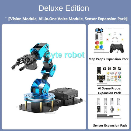 Smart Vision 6 Dof Robotic Arm XArm AI Graphical Scratch Robot Python Programming DIY Kit For Arduino Robot Arm Model Servo Claw