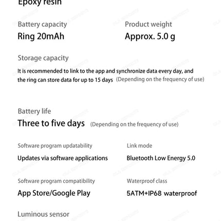 Smart Ring NFC Ring Health Fitness Tracker Ceramic Health Ring 2025 Sleep Tracking Heart Rate Blood Pressure with Charging Case