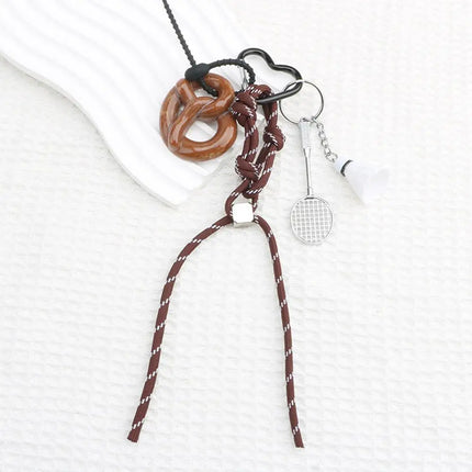 HOT Original Designed Nylon Woven Rope Keychain With Baseball Decor Sporty Style Bag Pendant DIY Trendy Fashion Pendant Gifts
