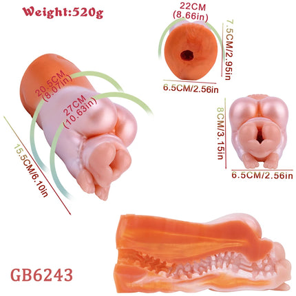 GEEBA Realistic Male Masturbator Soft Silicone Pocket Pussy Adult Sex Toy for Men Reusable Men Stroker Cup Strong Suction Sleeve