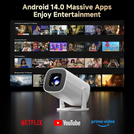 P30PRO Android 14 Smart Mini Projector WiFi6 BT 5.0 Supports 4K 1280 * 720P Supports Screen Mirroring Home Theater Projector New