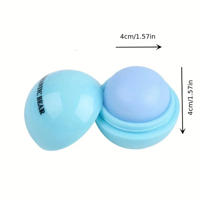 Cute Ball Shaped Lip Balm - Hydrating, Soothing, and Long-Lasting Lip Plumper with Non-Stick Cup for Preventing Frost Cracking