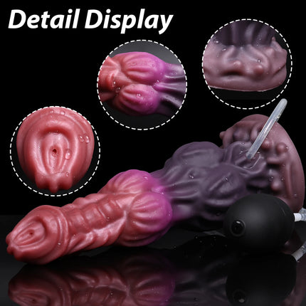 Ejaculation Anal Plug Dog Wolf Dildo Inflatable Big Knot Monster Dildos Penis Squirting Strong Sucker Dick Sex Toy for Women Men