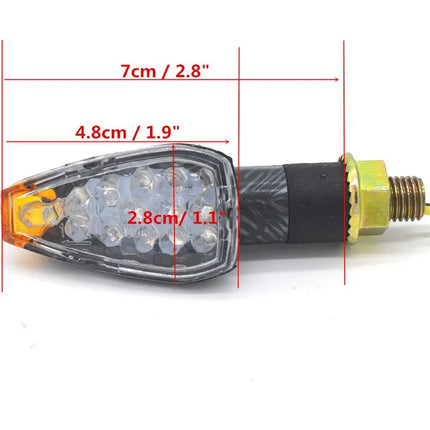 2 Pcs Universal 14 LED Lights 12V Motorcycle Flashing Turn Signal Rear Indicator Tail Light Yellow Light for Honda BMW Yamaha