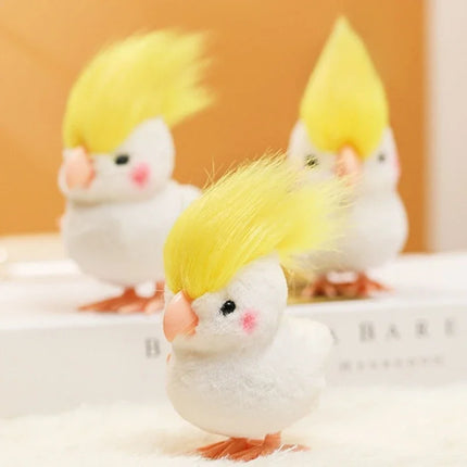 1pcs Cute Wind Up Jumping Parrot Plush Animals Toy Kids Boy Girl Stuffed Animals Parrot Clockwork Walking Toys Children Fun Gift