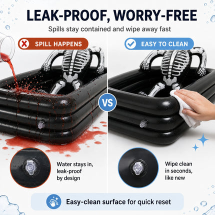 Skeleton Shaped Inflatable Ice Bucket PVC Waterproof Cooling Container Halloween Party Favor Supplies