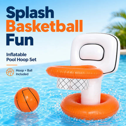 Inflatable Floating Basketball Hoop Set Thick PVC Water Shooting Game With Mini Basketball Summer Swimming Pool Beach Backyard