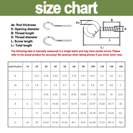 Metal Eyepins Hooks Eyelets Threaded Pendant goat eye closing machine tooth self-tapping screw zinc-plated nickel plating