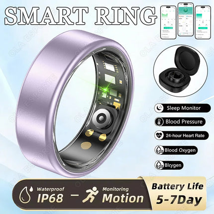 2026 New Multicolor Smart Ring Men Women Heart Rate Blood Oxygen Sleep Monitoring Waterproof Multi-Functional Sports Smartring