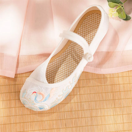 Fashion Embroidery Chinese Style Low-heel Women Shoes Elegant Casual Zapatos Vintage Woman Cloth Single Shoes Ethnic Style