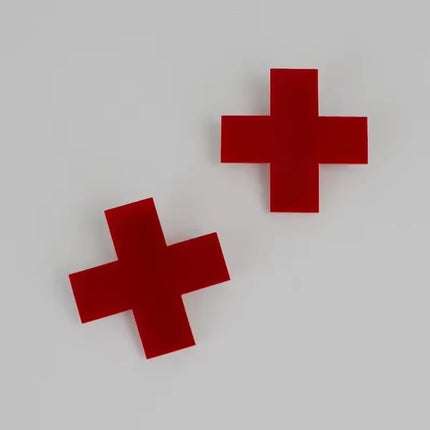 Y2K Anime Girls Red Cross Hair Clips for Women Girls Hair Accessories Hiphop Punk Barrettes Hair Pins Hairwear Cool Unique