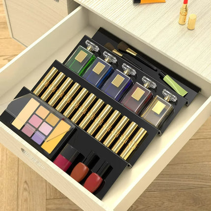 1/2/4PCS Spice Drawer Organizer Adjustable  Seasoning Organizer Acrylic Spice Jars Rack Tray Expandable Cabinet Kitchen Shelves