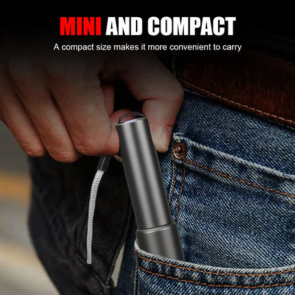 Mini Flashlight USB Rechargeable Aluminum Alloy Flashlight Super Bright LED Bead Adjustable Focus Long-range Portable Flashlight