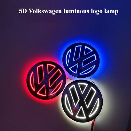 11cm 5D Logo Light LED Rear Badge Light Front Grille For VW POLO MAGOTAN Passat CC Bora Golf Jetta Logo Light VW Trunk Sticker
