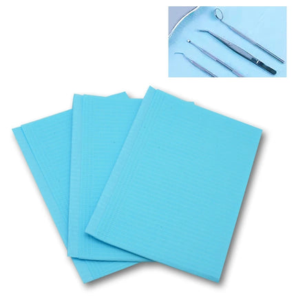 JUMTOP 125Pcs Dental Bibs Disposable Tattoo Clean Pad Table Covers Clean Pad Piercing Bibs Dentist Paper Scarf