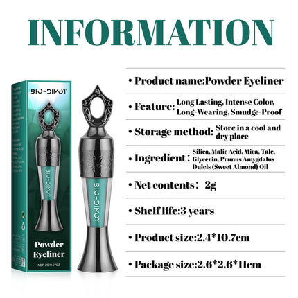 BIO-DIMOT Long-Lasting Smudge-Proof Powder Eyeliner - Water-Resistant, Multi-Use for Natural & Bold Eye Looks, Perfect Gift for