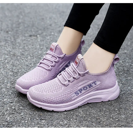 Sneakers 2025 New Fashion Wedge Platform Plus Size Casual Sports Shoes Women Lace-up Mesh Breathable Women's Vulcanized Shoes