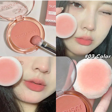 SUSU SKY Rabbit Monochrome Blush Matte Matte Long-lasting Color Not Easy to Fly Whitening Rouge