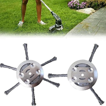 1Pcs 6 inch Universal Weed Brush Head Steel Wire Wheel Grass Trimmer Head Removal Moss Rust Lawn Mower Grass Brush Disc Weed