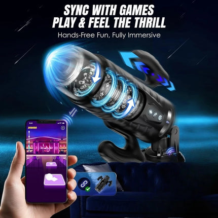 7 Thrusting 7 Rotating Mode Male Masturbator Sex Toy Pocket Pussy Hands Free Sex Machine LCD Display Visual Window Mounting Base