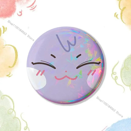 Cartoon A-ANITEEZS-S Cute Laser reflective round badges pins bag clothing decorations collectibles gifts for friends