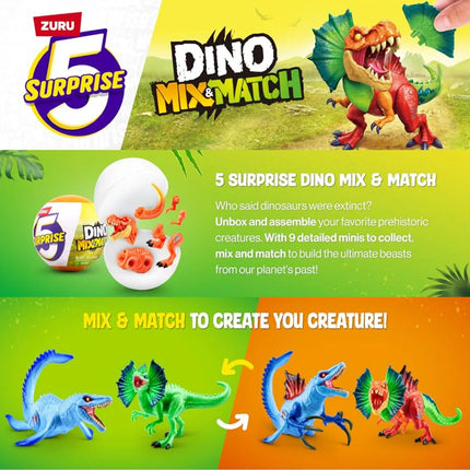 Zuru Mini Brand Toy Orange Ball 5 Surprise Egg Blind Box Capsules Can Collect Dinosaur Strike Battle Series Gifts
