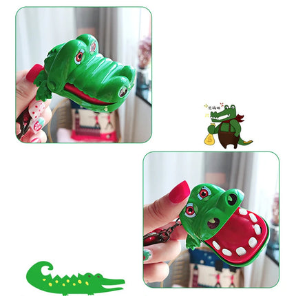 Funny Cute Cartoon Mouth Tooth Alligator Hand Keyring Children's Toy Biting Crocodile Game Keychain Women Men Gift Bag Pendant
