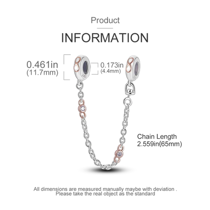 925 Silver Color Star Moon Heart Safety Chain CZ Beads Angle Wing Pendant Fit Bangle Charms Bracelet DIY Women Original Jewelry