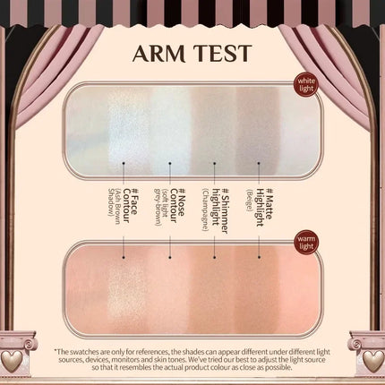 Original Flower Knows Chocolate Wonder-Shop Highlighter Contour Powder Face Palette For Women Bronzer Illuminator Highend Makeup