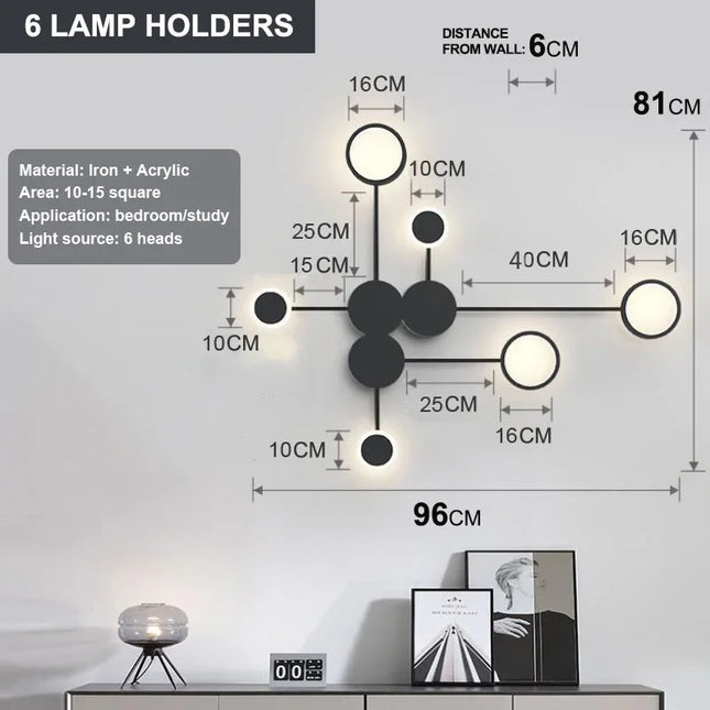 Nordic Modern LED Minimalist Wall Lamp, Living Room Bedroom Staircase Light, Home Decoration Bedside Wall Sconce Lamps