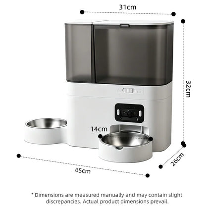 Large-capacity two-in-one smart pet feeder and water dispenser combination with dual-band WiFi camera APP  remote scheduled feed