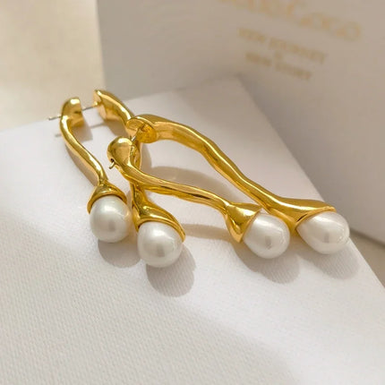 Fashion Jewelry 925 Silver Needle Resin Teardrop 2024 Trend New Back Front Dangle Earrings Hot Selling For Women Gift